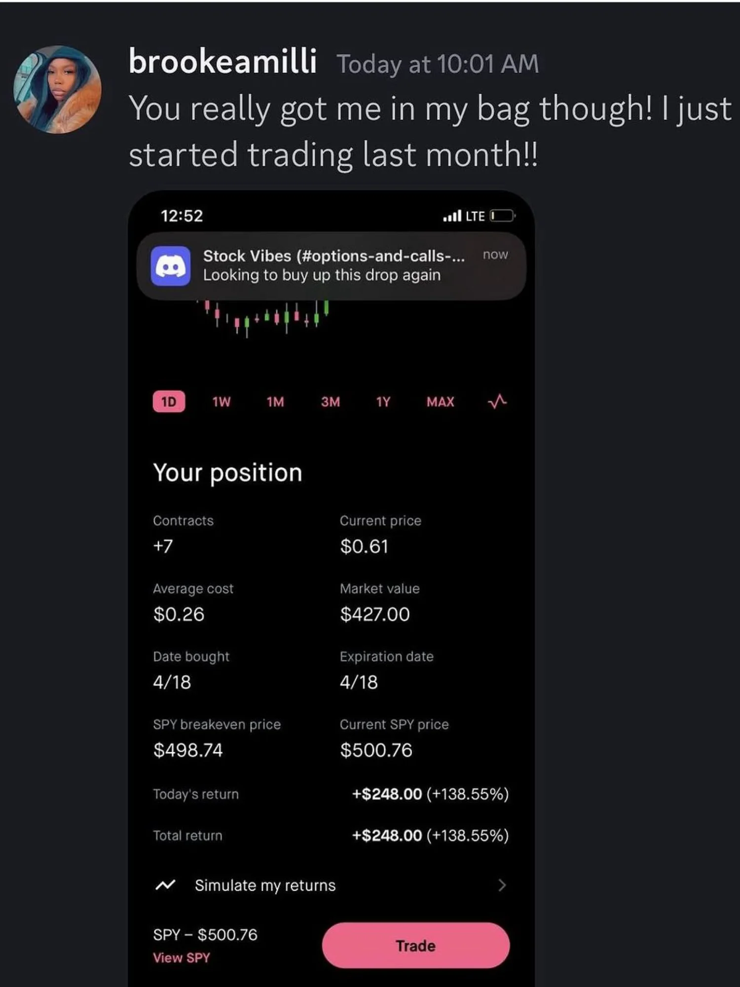 Trading result 7