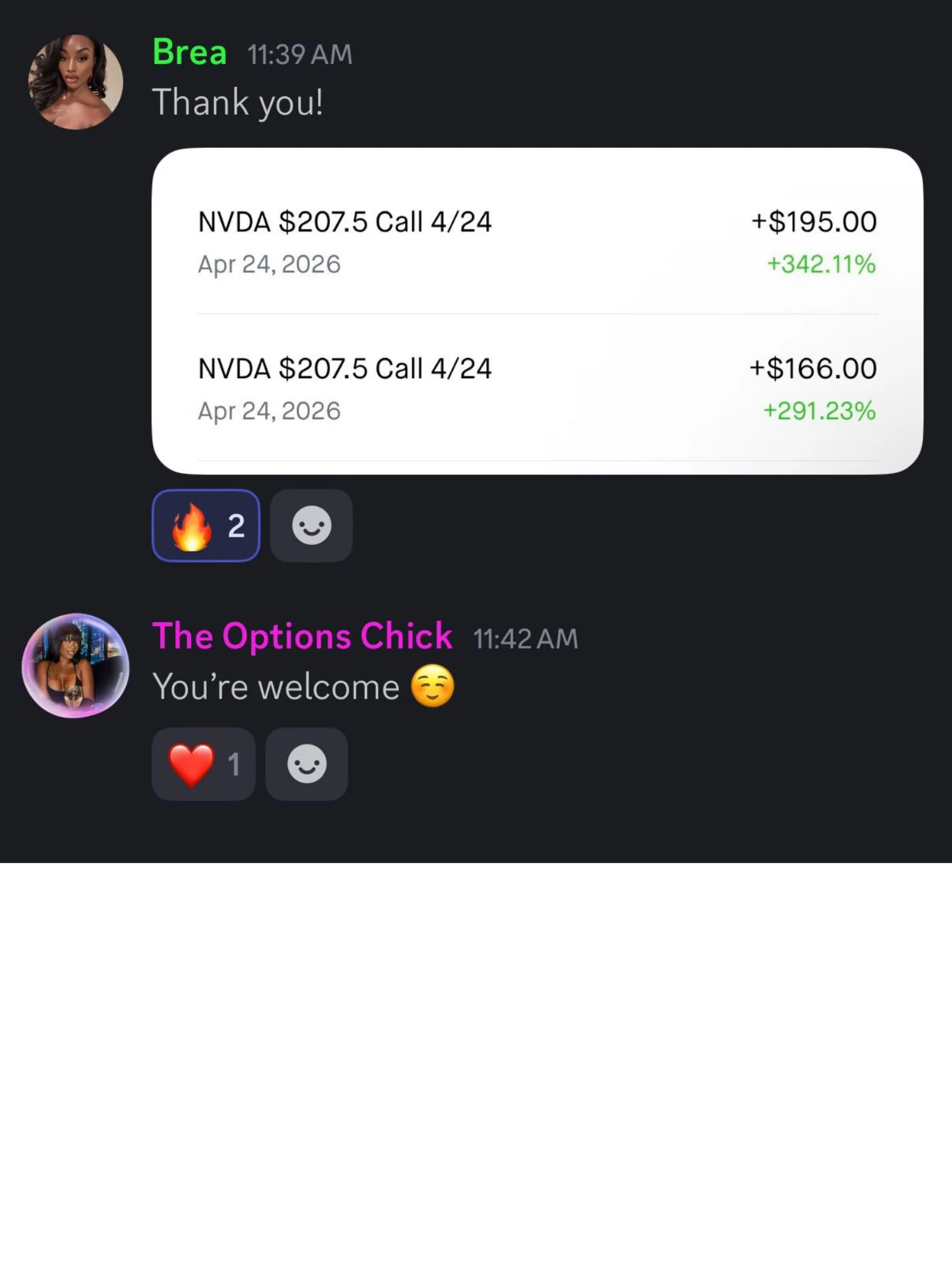 Trading result 10