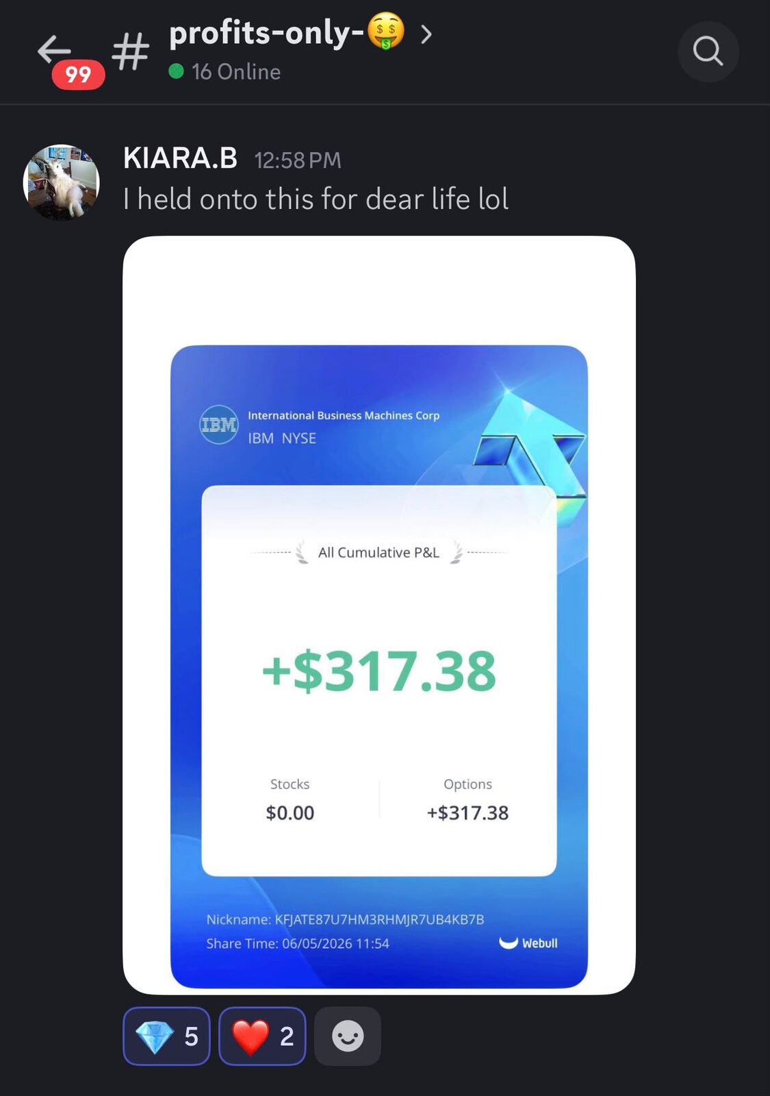 Trading result 5