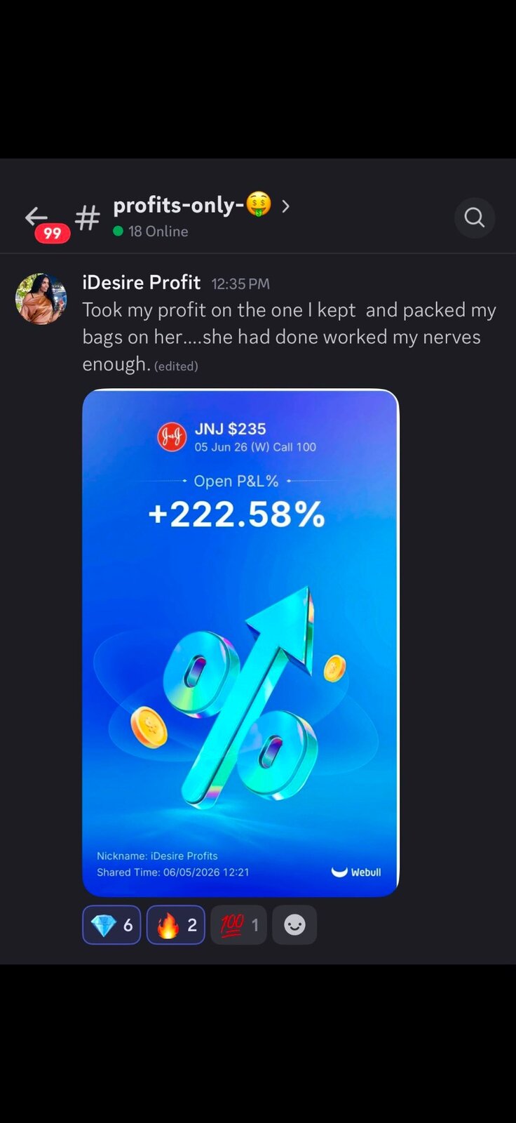 Trading result 8